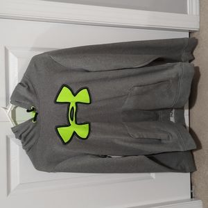 Mens Under Armour Grey Big Logo Neon Green